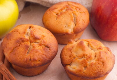 Healthy apple muffins, one of our healthy snack recipes.