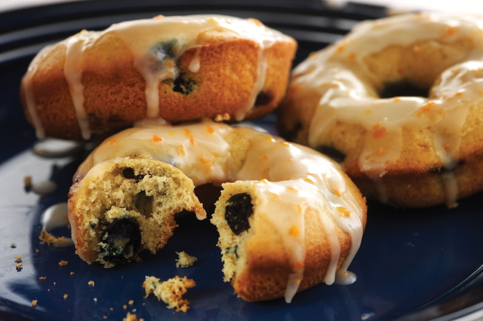 Oven baked blueberry doughnuts