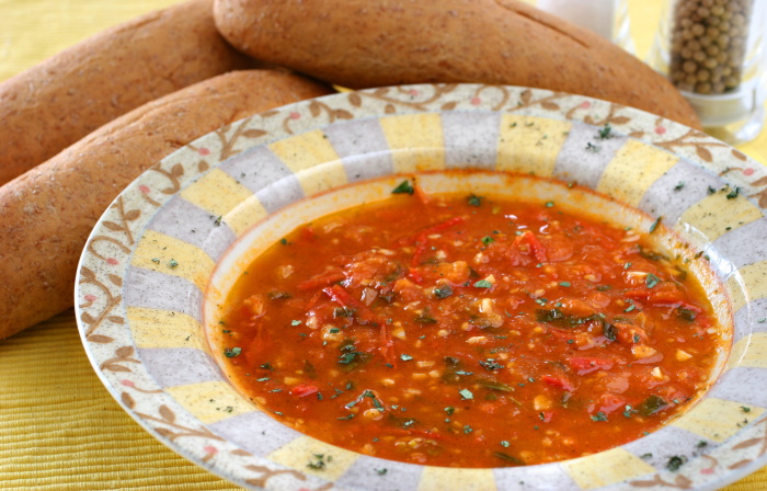 chunky leek and tomato soup