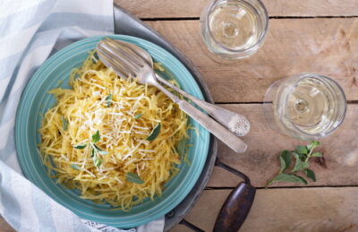 Spaghetti squash with Parmesan cheese