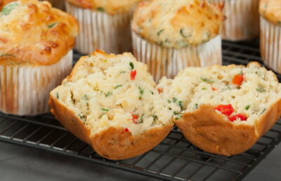 Cheese and spinach muffins