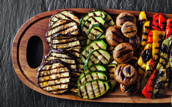 grilled vegetables with ginger and sesame