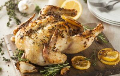 Chicken roasted with lemon and herbs