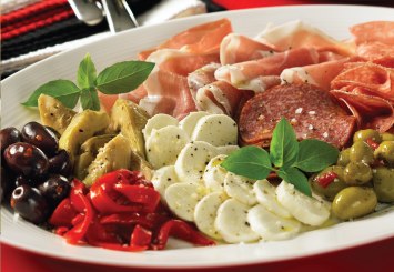 Italian antipasti platter.