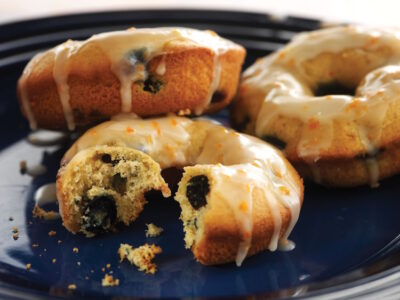 Baked blueberry donuts