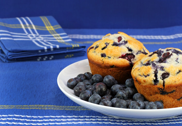 Oat Bran Blueberry Muffins
