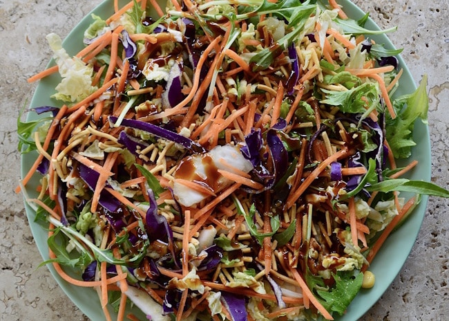Coleslaw with ginger salad dressing