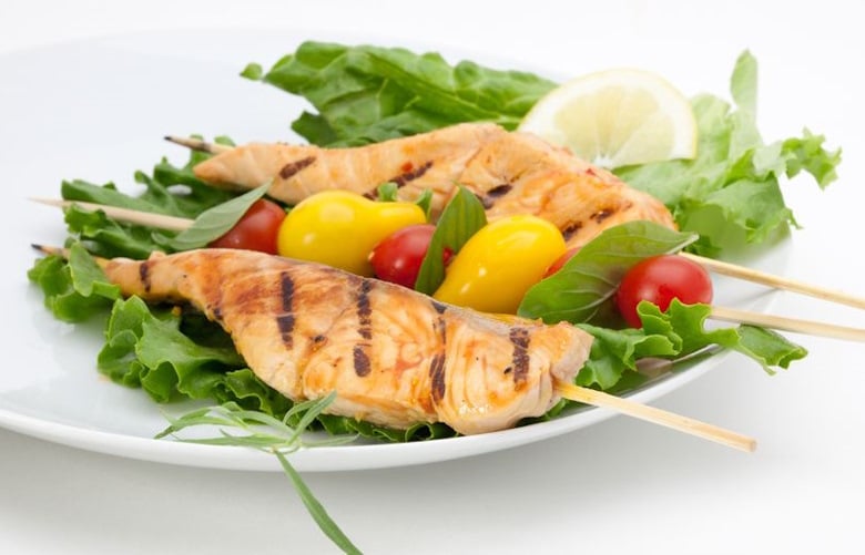 Soy glazed grilled salmon