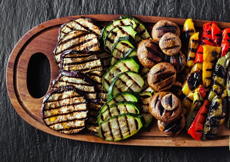 Ginger sesame grilled vegetables