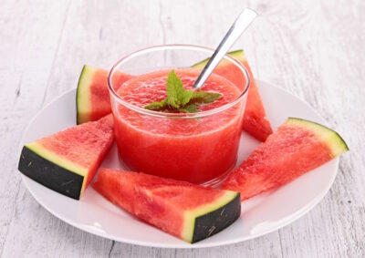 Watermelon strawberry soup