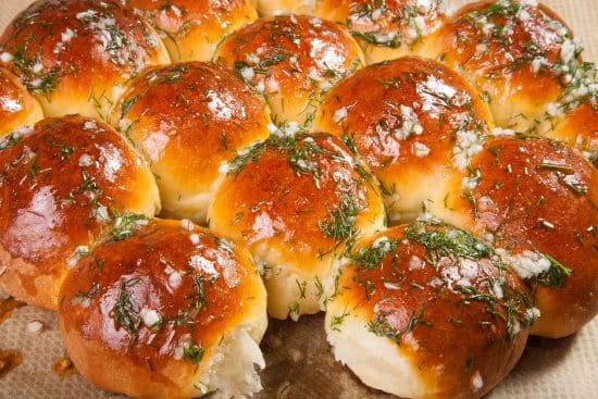 Butter and herb pan rolls