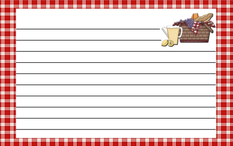 Recipe Card Gingham